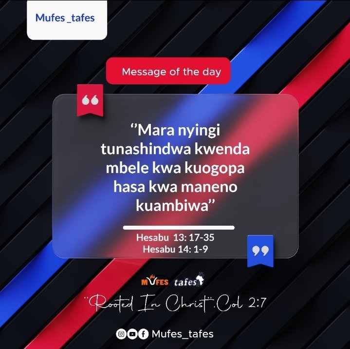 Tanzania Fellowship of Evangelical Students TAFES Muhimbili University of Health and Allied Sciences MUHAS Muhimbili University Fellowship of Evangelical Students MUFES Sermon Image